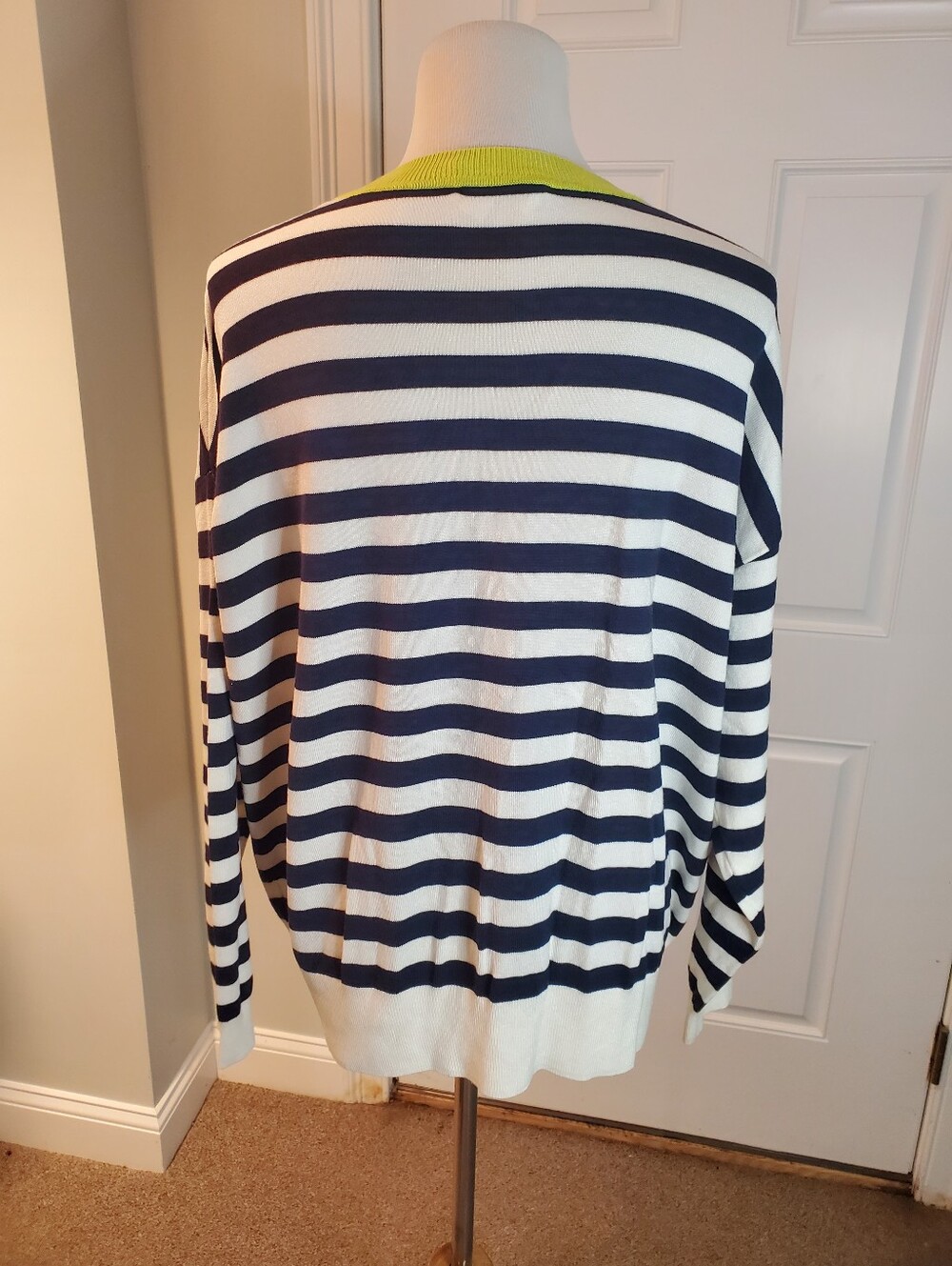 Carla Rockmore Contrast Trim Striped Sweater - Picture 4 of 6